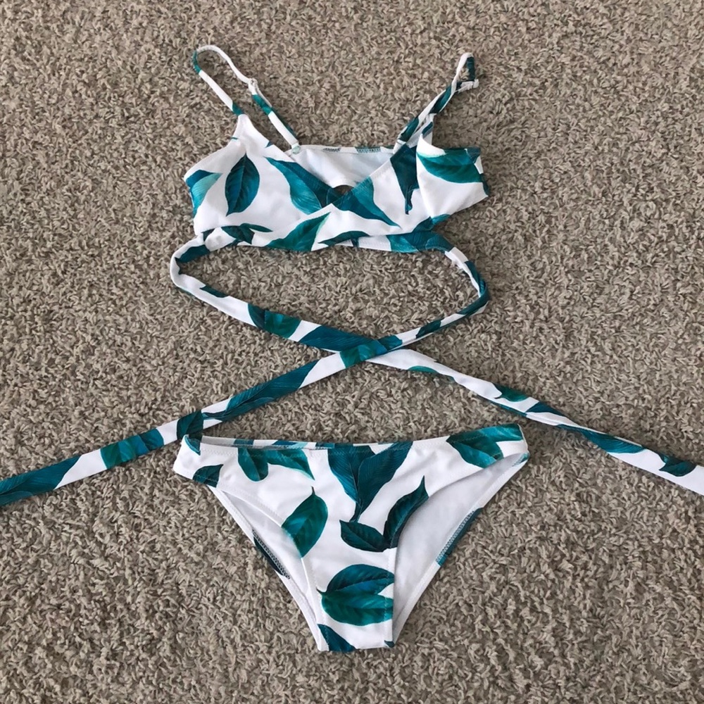Wrap bikini top and bottom